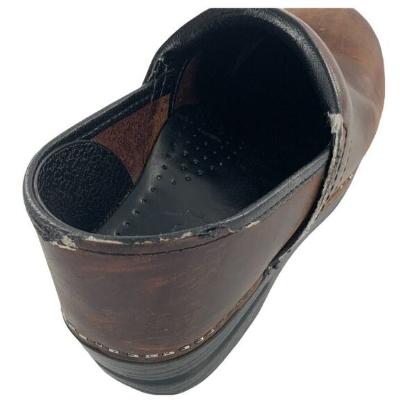 Dansko Brown Leather Womens Clogs Mules Staples Professional Shoes 38 (US 7.5-8) - Picture 6 of 11